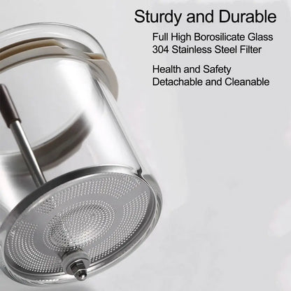 Creative Tea separation Glass Teapot 650ML Heat Resistant Lazy Kungfu Drip Teapot Transparent Press Control