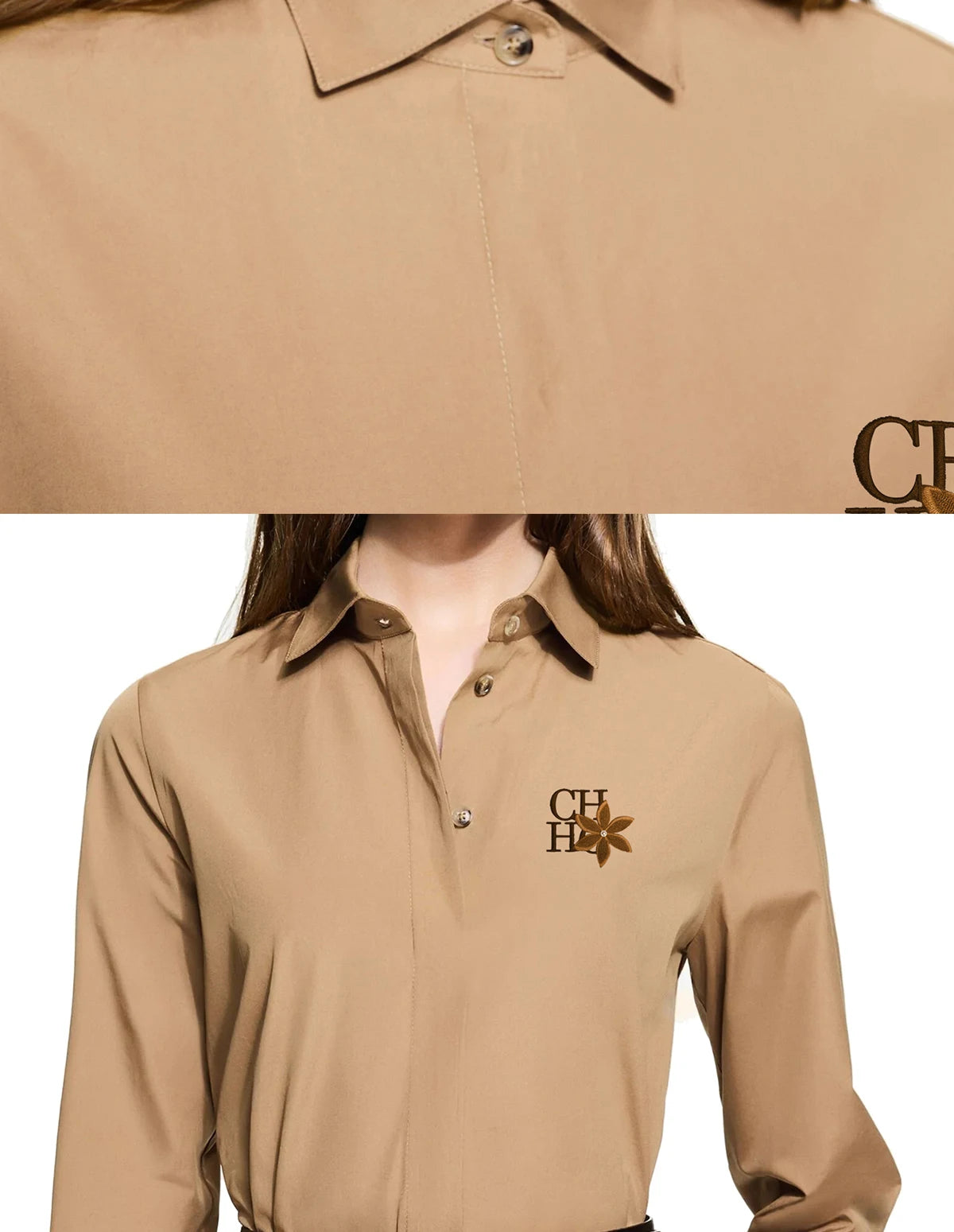 CHCH 2024 Fashion New Shirt Office Lady Shirt Women's Elegant Blouse Lapel Long Sleeve Leisure Commuting Top Female Clothing