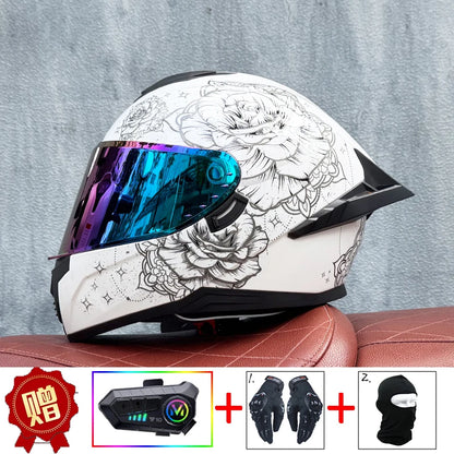 LVS motorcycle helmet men's and women's full face helmet double lens racing helmet DOT certification casco moto