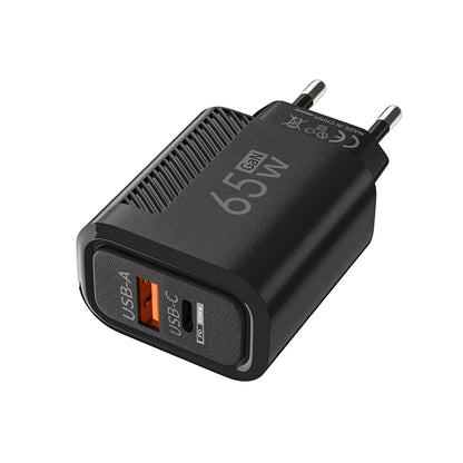 Total 65W USB GaN Charger Quick Charge Mobile Phone Adapter For iPhone Samsung Xiaomi Huawei QC3.0 USB Type C Wall Quick Charger