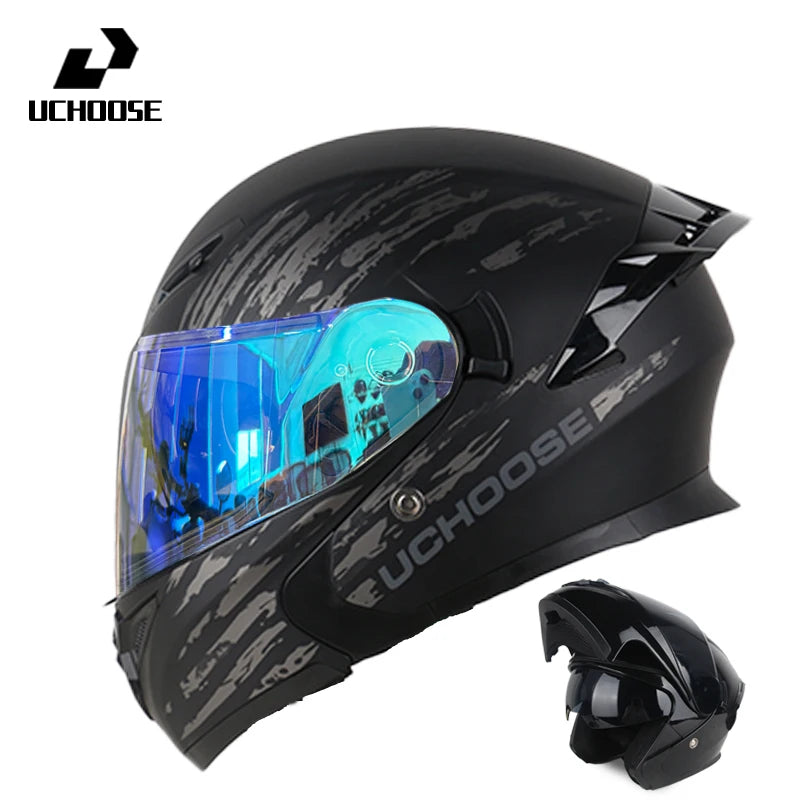 High Quality DOT Motorcycle Helmet Four Seasons Motocross Racing Modular Flip Up Casco Moto Men Women Off Road Helmet Unmasked
