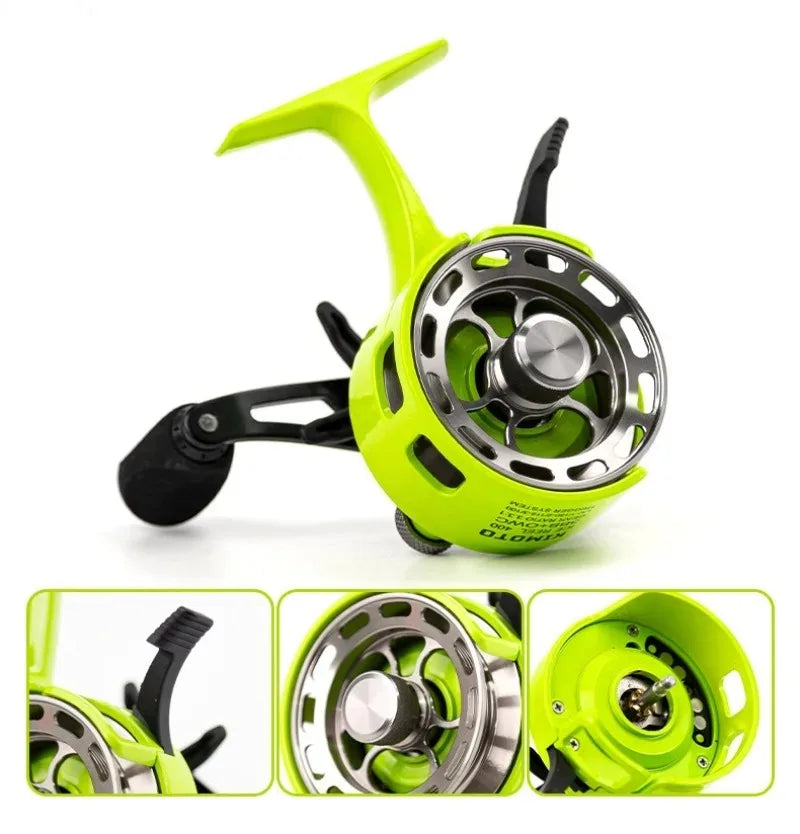 New Gear Ratio 3.2:1 Ice Fishing Reel Large Diameter Spool Built-in Free Spool Metal Spool Smooth Lure Fishing Equipment