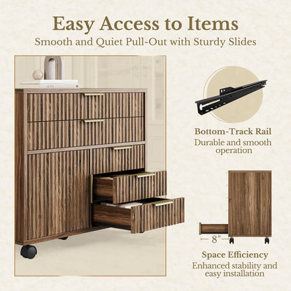 Home Office Furniture Set, 48 x 24 Electric Standing Desk and File Cabinet with 5 Drawes,1.18" Thickness, Customized