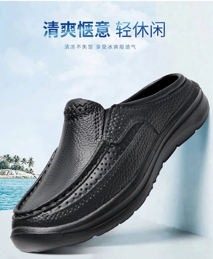 New Fashion Sandals High Quality Slippers Soft Sole Beach Sandals Men Slip On Driving Shoes Chef Shoes Breathable EVA Shoes