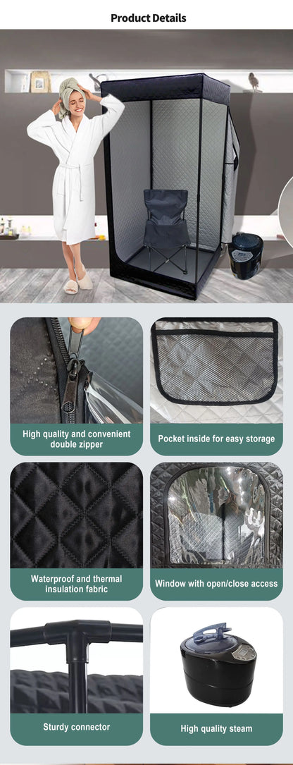 Sauna Room Sweat Steamer Box Household Mobile Folding Sauna Box Sweating Fumigation Dry Steaming Wet Steaming