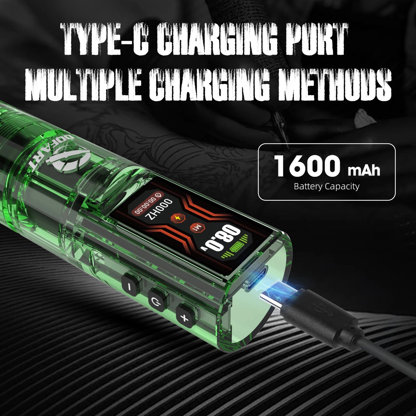 DQFART Wireless Tattoo Pen Tattoo kit 6 Hours Battery Life Tattoo Machine for Pro Body Artist Tattoo Supplies Tattoo Accessories