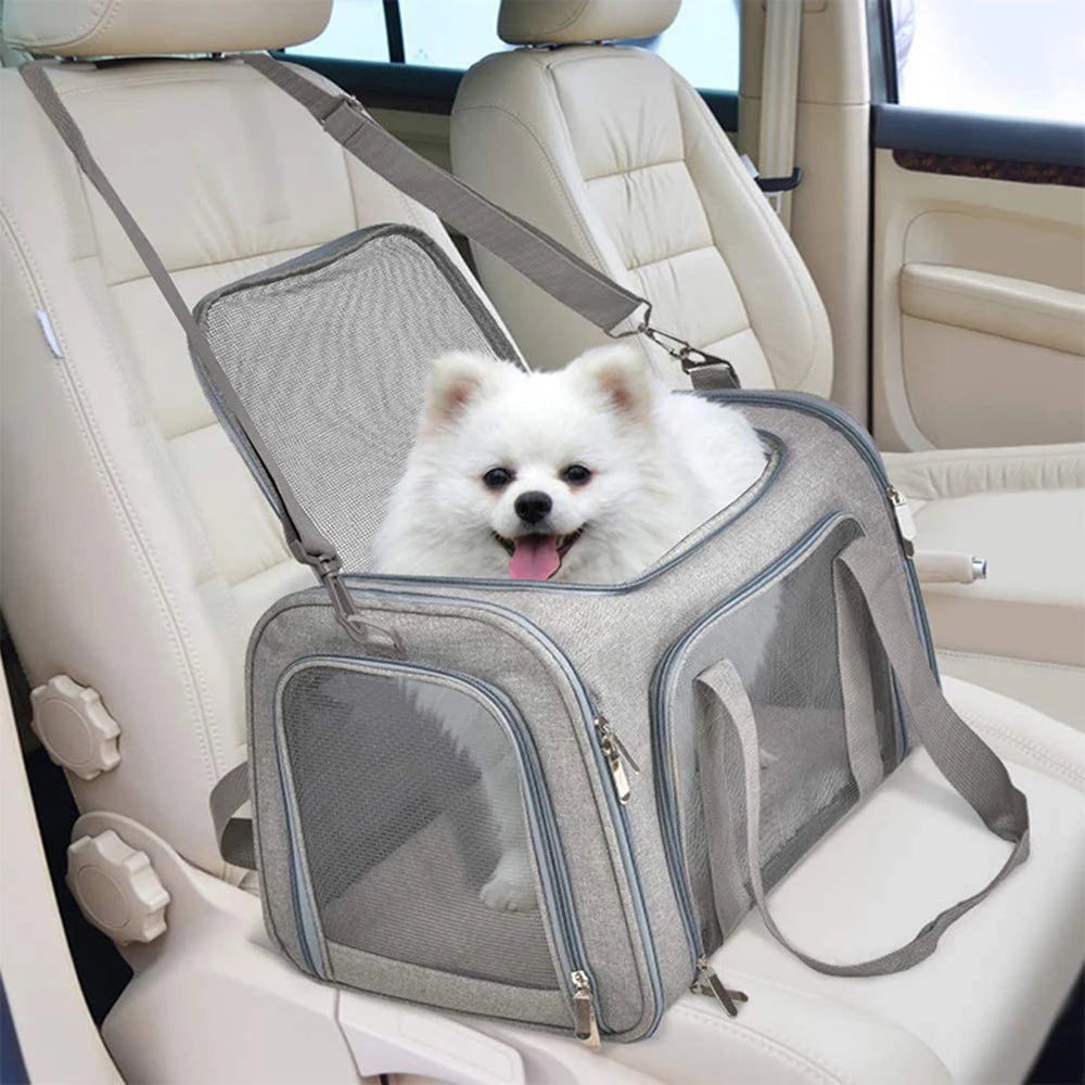 1PC Cat, Dog Carrier for Small Medium Cats Puppies up to 15 Lbs, Collapsible Travel Puppy Carrier