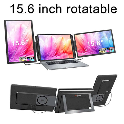 Rospider 14 to 16 Inch Dual Screen Extender Display FHD IPS Triple Expandable Monitor High Definition for Laptop Productivity