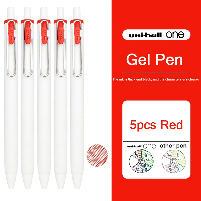 uni-ball one Mitsubishi Limted Gel Pen,Black/Red/Blue/Navy Blue Core Black Technology Signing Canetas for homework,test,meeting