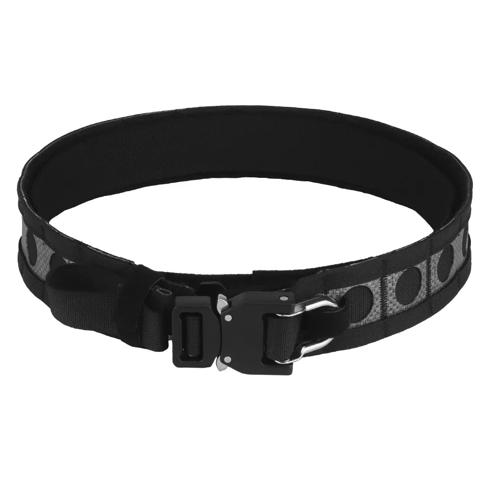 Tactical Ferro-style Bison Lightweight Belt with Quick Detach Metal D-Ring Buckle MOLLE Men's Waist Belt Hunting Pistol Airsoft