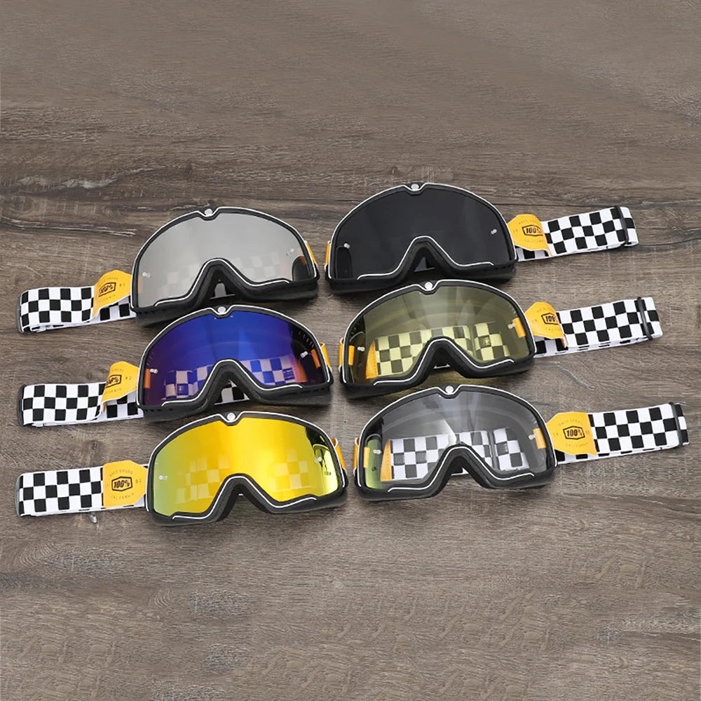 NEWEST Motorcycle Retro Goggles Skiing Glasses Outdoors Motocross Sunglasses Helmet Riding Racing Cafe Racing Mountain Bike ATV