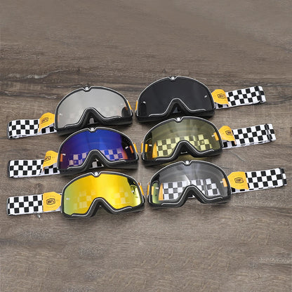 NEWEST Motorcycle Retro Goggles Skiing Glasses Outdoors Motocross Sunglasses Helmet Riding Racing Cafe Racing Mountain Bike ATV