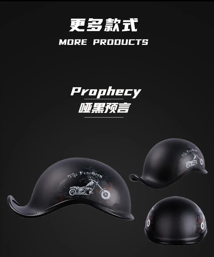 Retro Motorcycle Half Helmet Fashion Bailer for Scooter Safety Helm Spring Summer Capacetes De Moto