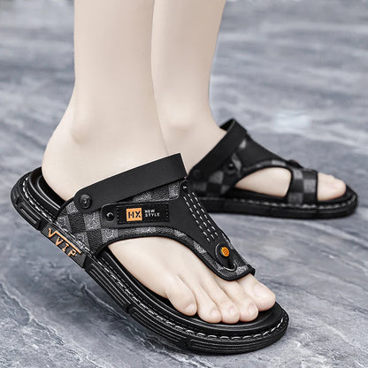 Men's high-quality beach shoes summer outdoor casual flip-flops sandals soft-sole non-slip comfort fashion dual-purpose slippers
