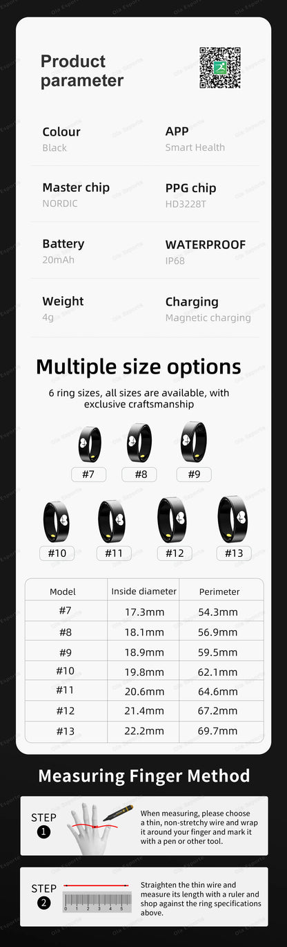 2026 New Smart Ring ECG Detection Blood Pressure,Heart Rate Ring,Body Temperature Monitor Waterproof GPS Tracking Men Women Ring
