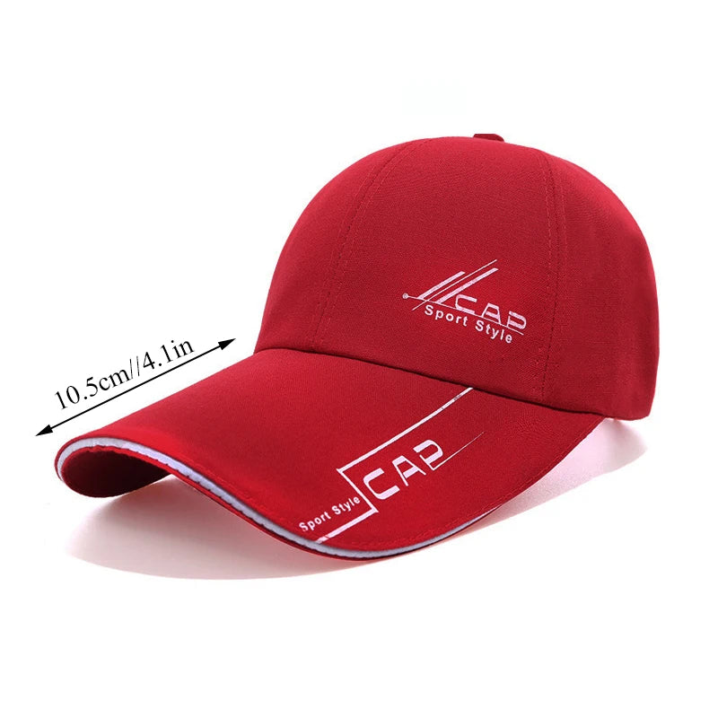 Summer Men Baseball Cap Letter Print Sports Sun Hat Cotton Adjustable Long-Brim Snapback Sun Visor Caps Hip Hop Baseball Hat