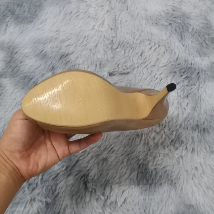 Women Platform High Heels Pumps Fashion Sexy Open Toe 12cm Patent Leather Stilettos Gladiator Party Wedding Jazz Dance Shoes