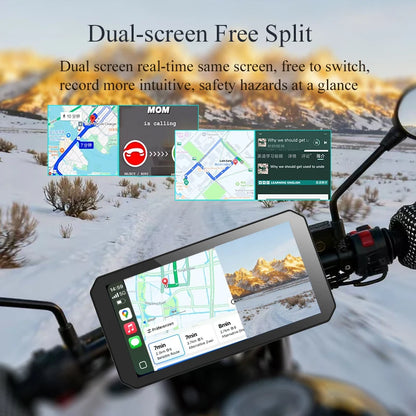 Gallop Sprite 6 inch Motorcycle GPS Navigation Wireless CarPlay Android Auto DVR Drive Recorder Portable Moto Monitor IPX7