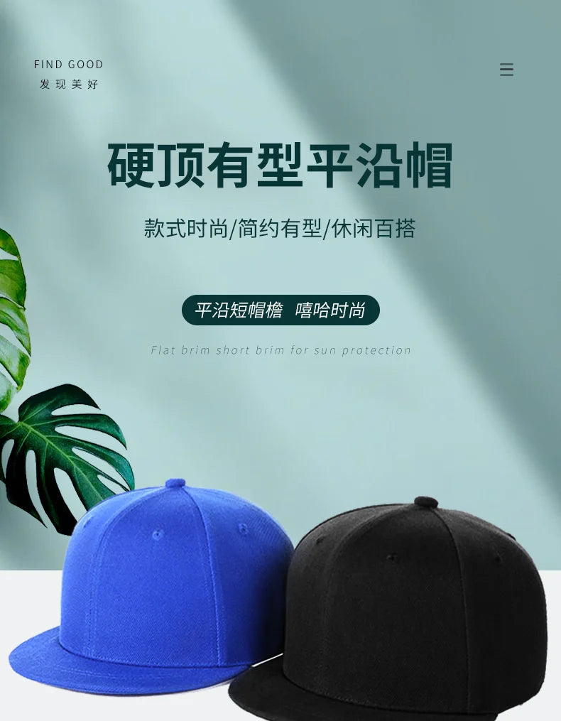 Short Brim Baseball Cap Small Head Women Flat Bill Sport Sun Hat Men Oversize Large Snapback Cap 52-54cm 55-57cm 58-60cm 61-63cm