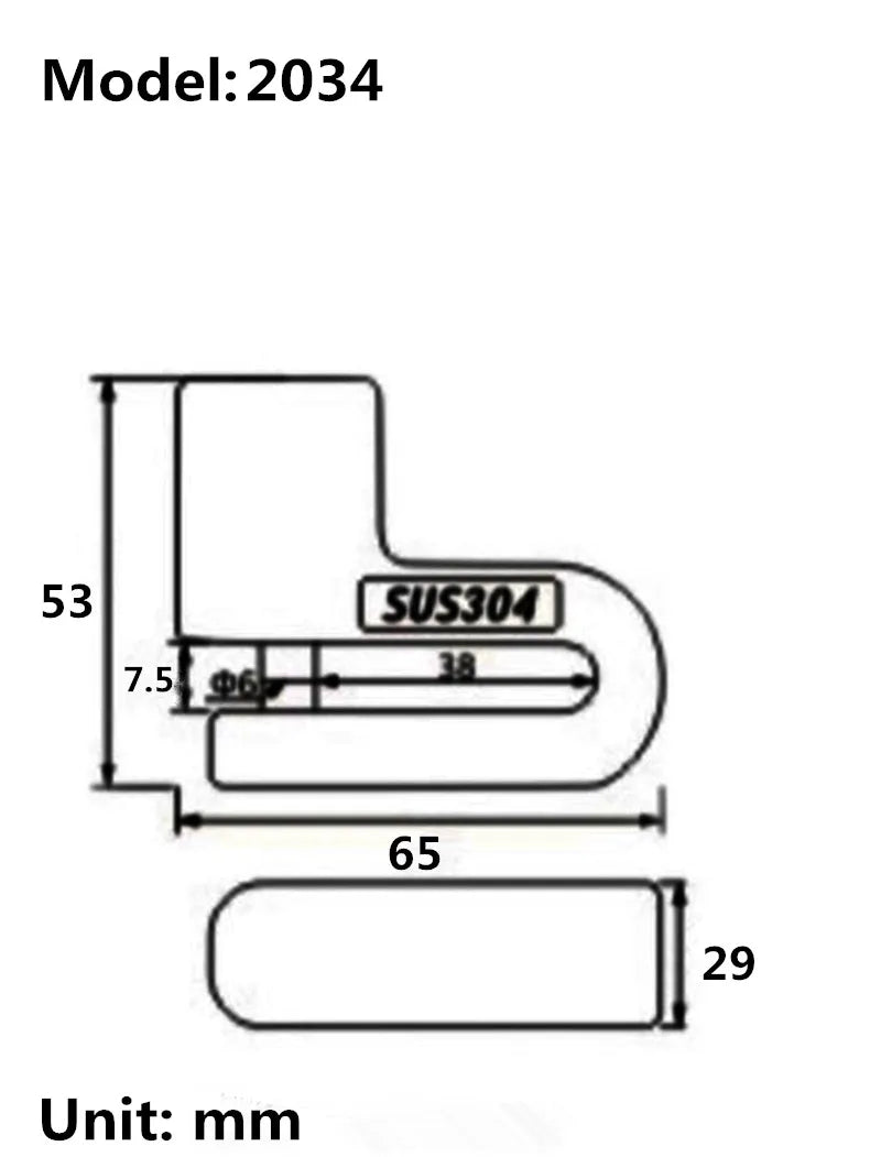 Falante Stainless Steel 304 Material Motorcycle Roulette Lock Bicycle Mountain bike stroller Scooter brake Disc Lock 2032 2034