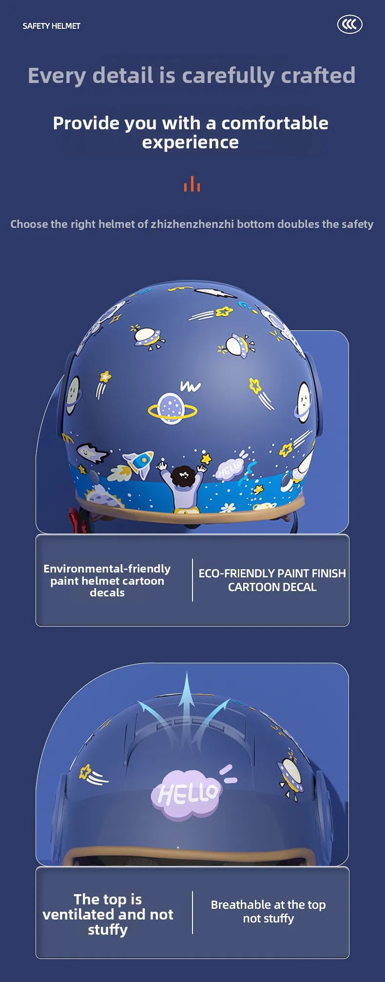 Children's Four Seasons Helmet New National Standard Class A 3C Certification Cartoon Electric Vehicle Helmet Motorcy Casco Moto