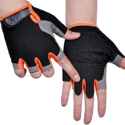 Men Women Gym Gloves Weightlifting Fitness Training Non Slip Palm Protector Breathable Fingerless Bike Bicycle Cycling Gloves