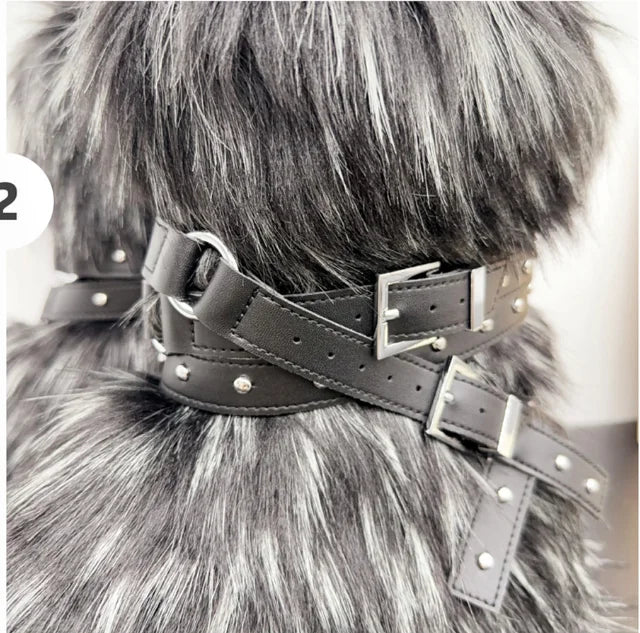Faux Fur Knee-High Boot Round Toe Height Increasing Wild Winter Warmer Belt Buckle Slip-On Fashion Luxury Sexy Women Shoe Newest