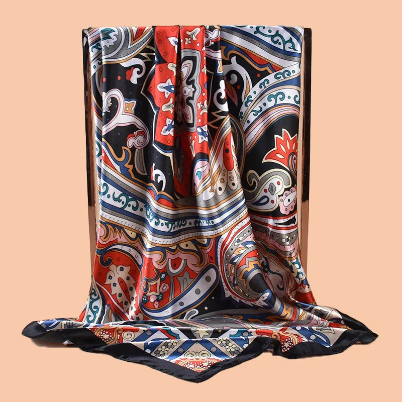 1PCS Ladies Multicolor Peacock Feather Pattern Large Tassel Shawl Fashionable Wrap Scarf for Travel Party Ladies Silk Scarf