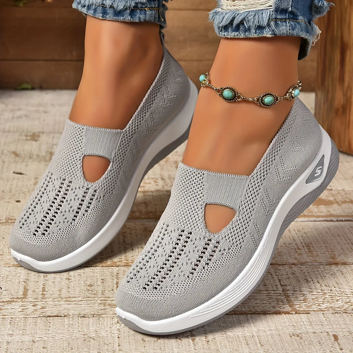 Women's Sneakers Breathable Casual Shoes Summer Soft Sole Orthopedic Shoes Lightweight Slip on Walking Shoe Non Slip Flat Shoes