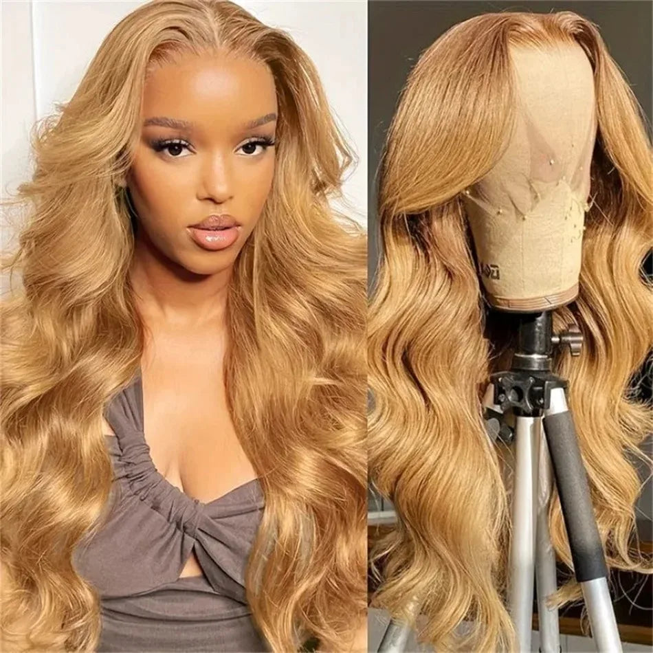 Yellow Wig 13x4 HD Body Wave Lace Frontal Wig Glueless Lace Front Wig Preplucked Synthetic High Quality Ready To Wear Cosplay