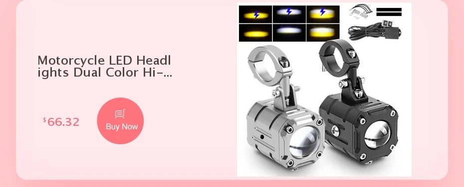 Motorcycle LED Spot Driving Light Dual Color Headlight Auxiliary Spotlight Lamp ATV Scooter Moto Fog Light for Honda Kawasaki