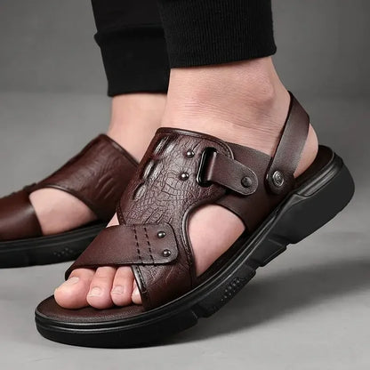 Men's Big Size Sandals Summer Classic Roman Slippers Comfortable Beach Outdoor Walking Shoes  Breathable Casual Slides