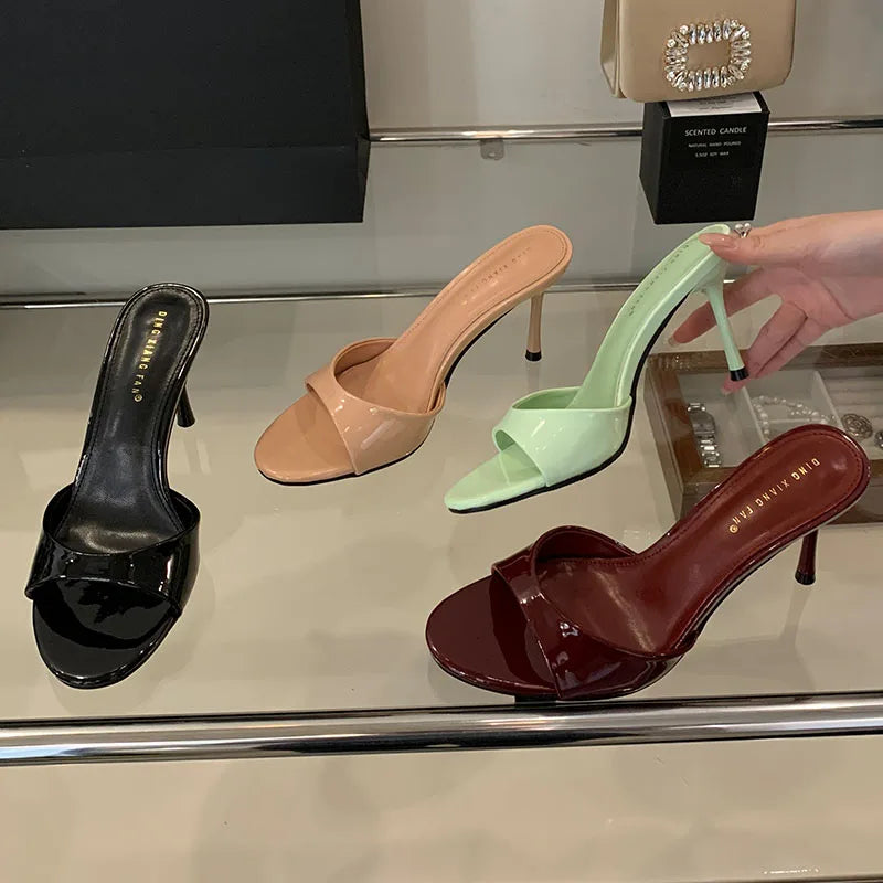 2026 New Slip On Women Stiletto Heels Shoes Female Slides Footwear Luxury Fashion Round Toe Ladies High Heels Pumps Shoes