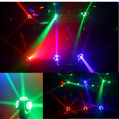 2pcs LED Moving Head Football Light 8x15W RGBW 4in1 With Halo RGB 360 ° Infinite Rotation Beam Strobe Dj Bar DMX512 Stage Effect