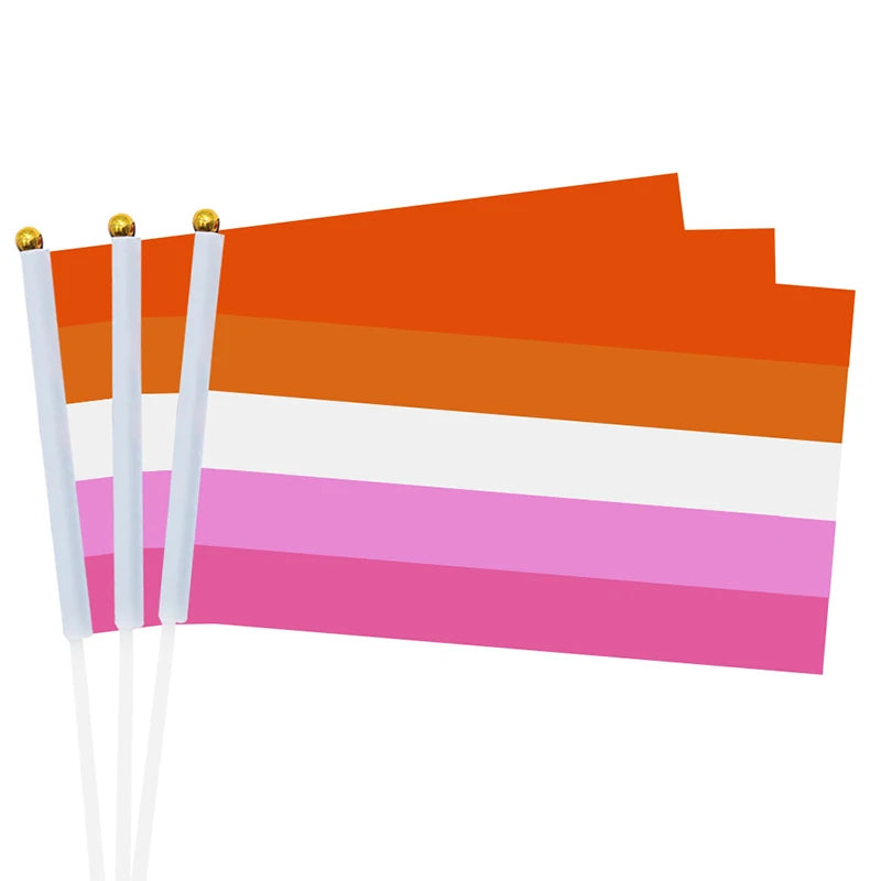 Hand Flag 100pcs 14x21cm Dream SMP Flag Gay Lesbian Homosexual Bisexual LGBT Pride Flag Customized Rainbow Hand Flag