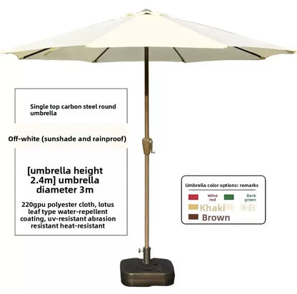 Courtyard Large Square Outdoor Sunshade Umbrella with Solar Lights Metal Frame Beach Balcony Stall Beach Umbrella