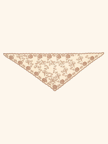 Wholesale French Lace Triangle Scarf Embroidered Flower Lace Scarf Small Shawl Crochet Head Scarf Headwraps Bandana For Women