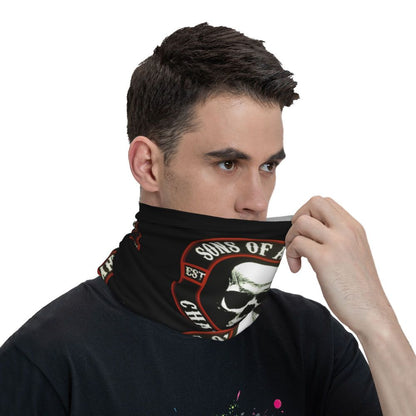 Custom 1 Percenter Essential Sons Bandana Neck Gaiter for Ski Camping Men Women Wrap Scarf TV Show Anarchy Headband Warmer