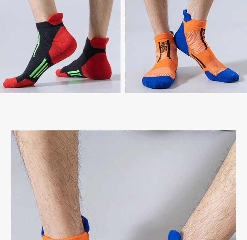 2023 New Men Sports Socks Professional Outdoor Basketball Cushion Terry Towel Bottom Non-Slip Running Breathable Socks