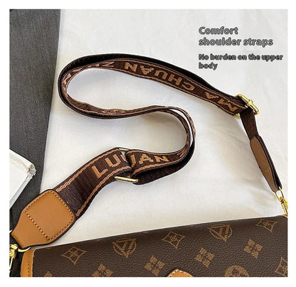 New Classic Texture Crossbody Bag Versatile Crossbody Bag High-End Underarm Bag Nurse Bag Wide Shoulder Strap Bag