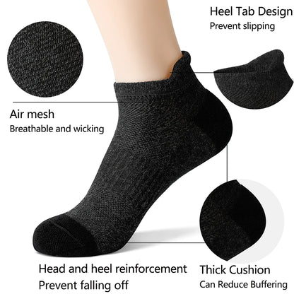 AOTOLK 6/12 Pairs Cotton Man and Women Socks Sports Solid Color Male's Short Sock Cycling Breathable Ankle Summer Running Socks