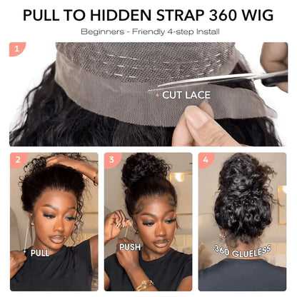 360 HD Full Lace Curly Wigs Human Hair Preplucked 13x6 13x4 Lace Frontal Wig Deep Wave Glueless Human Hair Ready To Wear 30Inch
