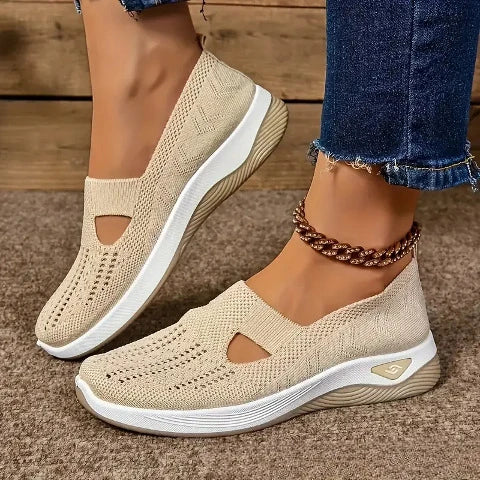 Women's Sneakers Breathable Casual Shoes Summer Soft Sole Orthopedic Shoes Lightweight Slip on Walking Shoe Non Slip Flat Shoes