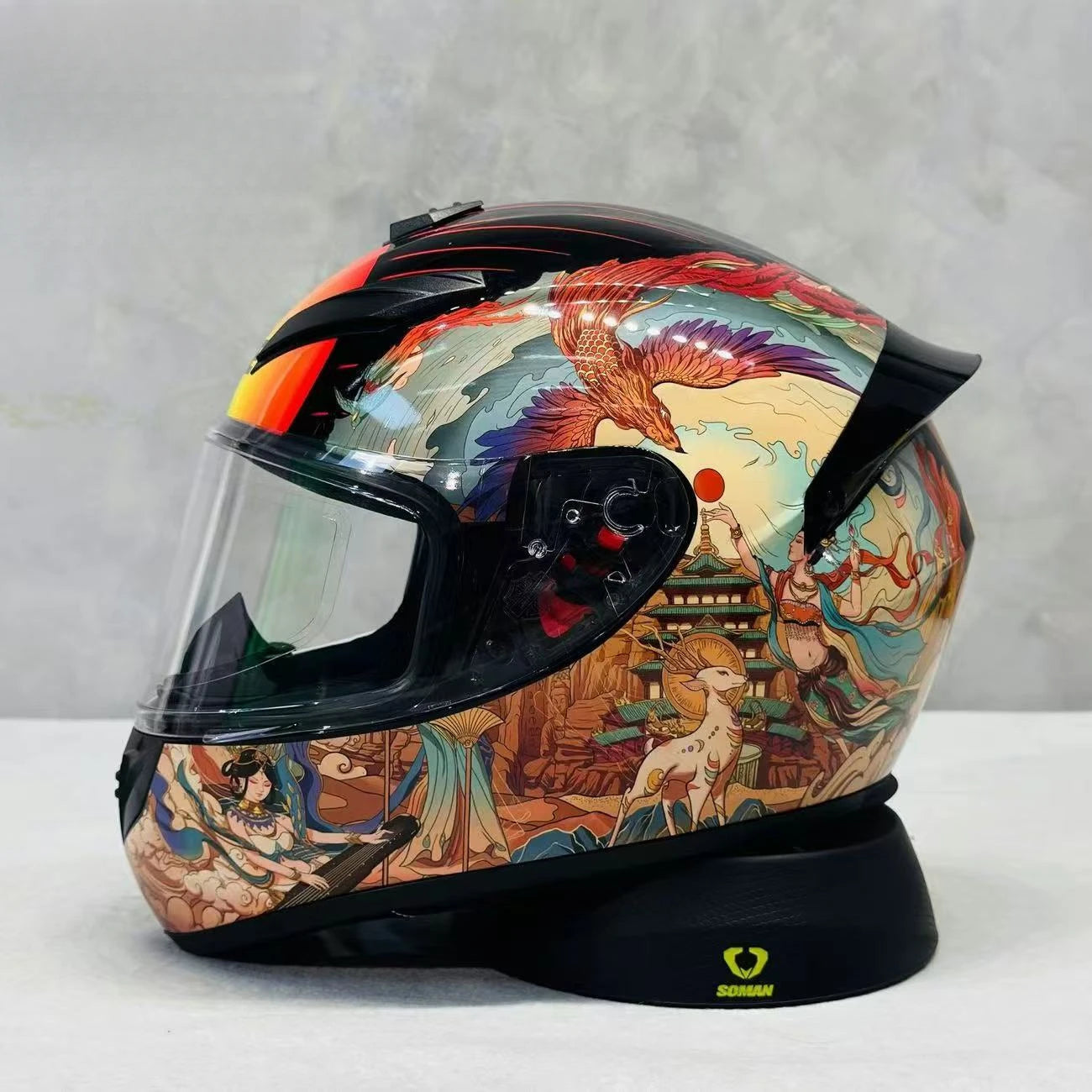 Unisex Design Little Turtle Model Full Face Motorcycle Helmet Reduces Wind Noise and Buffeting for Peaceful Riding All Seasons