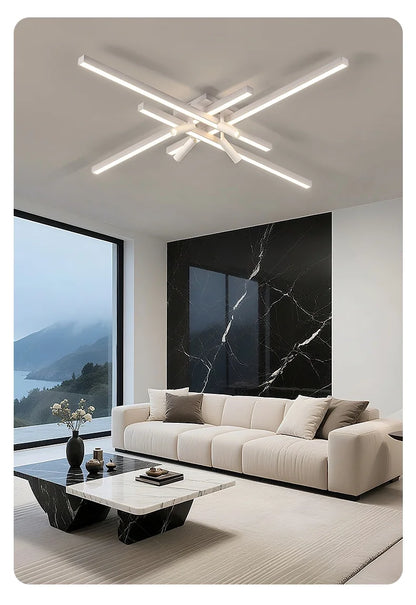 Modern Minimalist Living Room Ceiling Lights Bedroom Long Line lamps LED Chandelier Hall Bedroom Indoor Lighting Decoration