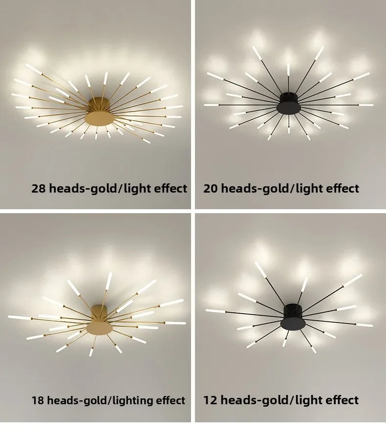 Nordic Ceiling Lighting for Living Room Bedroom Kitchen Led Ceiling Light Fixture Indoor Home Firework Decor Ceiling Lights
