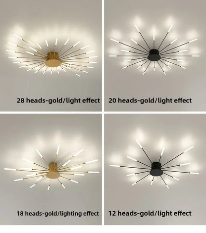 Nordic Ceiling Lighting for Living Room Bedroom Kitchen Led Ceiling Light Fixture Indoor Home Firework Decor Ceiling Lights
