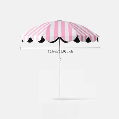 Adjustable Height UPF50+ UV Protection Beach Sun Umbrella (Base Not Included) for Balcony Or Patio Outdoor Shade Umbrella