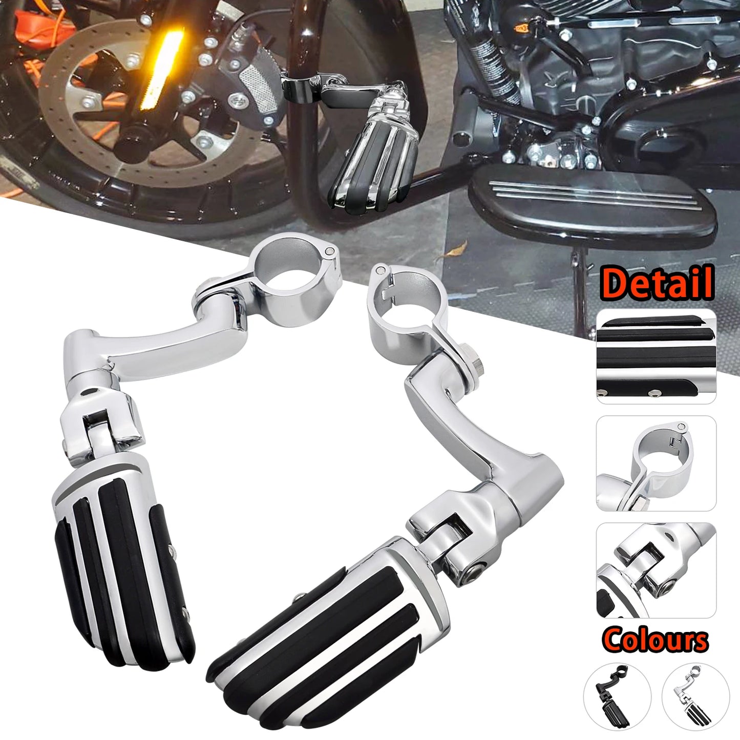 Motorcycles 25-35mm Clamp Engine Guard Highway Foot Pegs For Harley Honda Yamaha Kawasaki Road King Street Glide 3 Davidson Dyna