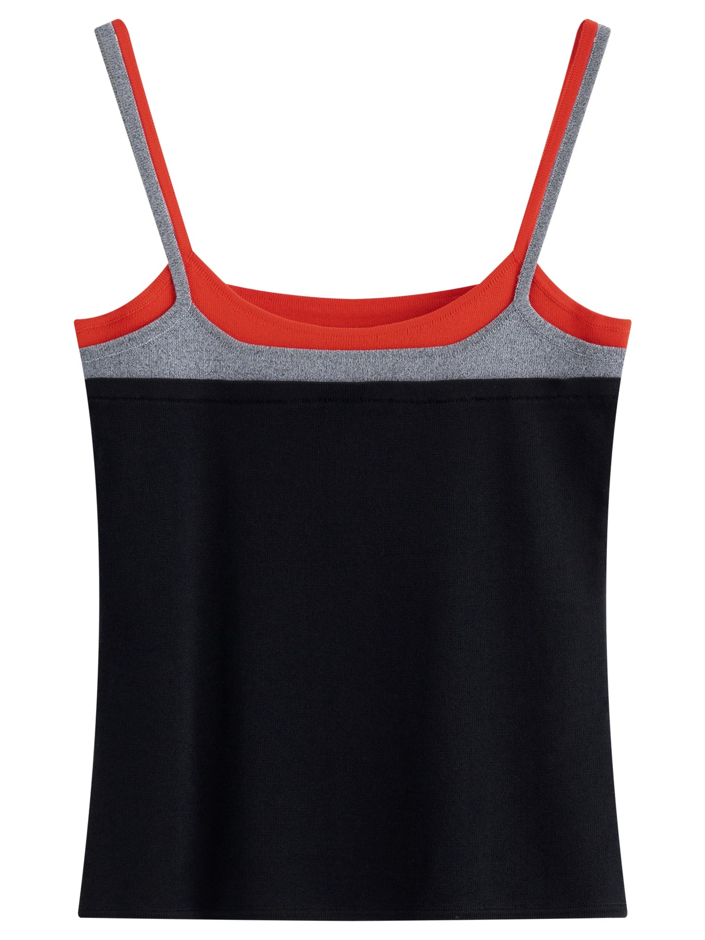 FSLE 2026 Summer Women Color Block Contrast Trim Cami Top, Navy Slim Fit Cropped Vest for Y2K Daily Layering Style Chic Hot Girl